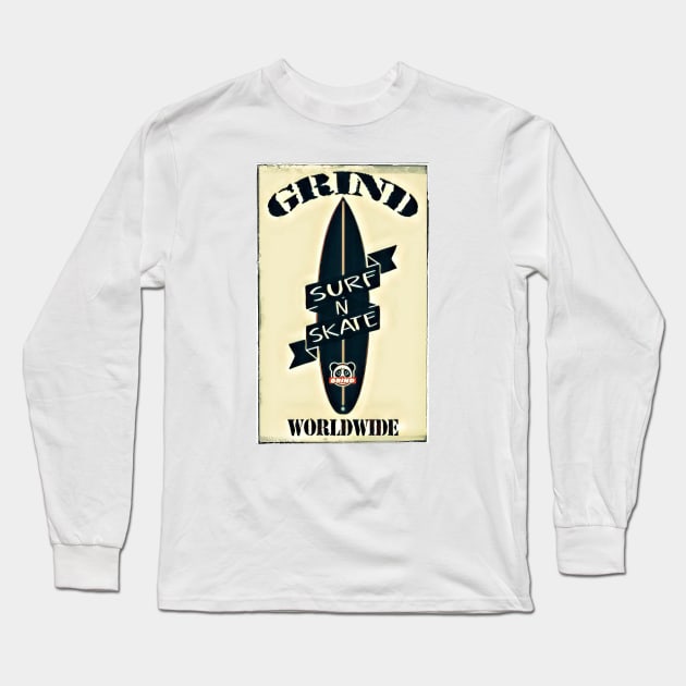 Grind Surfboard Long Sleeve T-Shirt by Digz